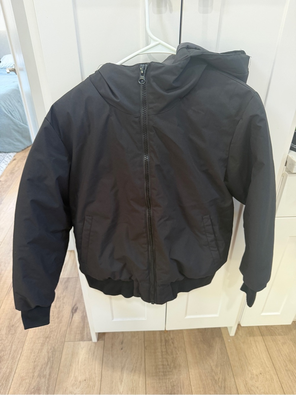 Black Hooded Puffer Jacket - Lightweight Winter Coat